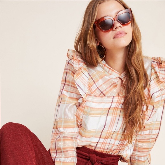 NWT Anthropologie Polly Ruffled Peasant Blouse ✨♥️ - Picture 1 of 6